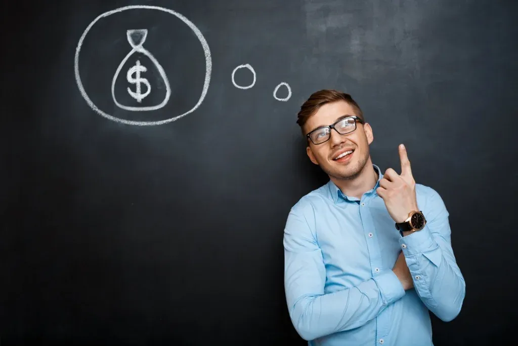 Importance Of Digital Marketing Agency For Small Businesses 3 portrait minded man pointing his mind about money min